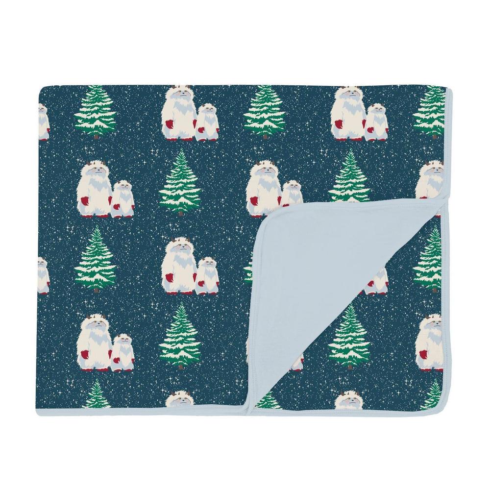 NEW KICKEE print toddler blanket in peacock yeti